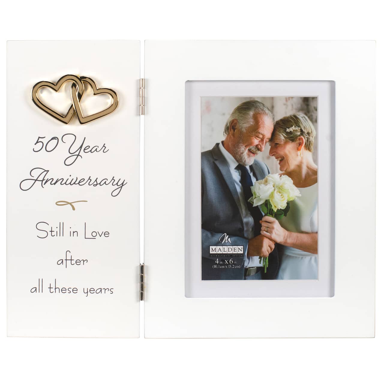 Malden International Designs 50 Year Anniversary 4" x 6" Hinged Frame with Mat